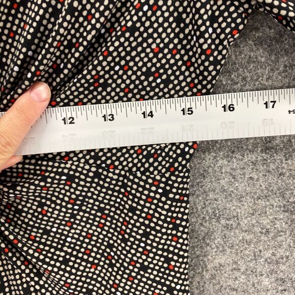Daisy Fuentes Blouse Women M Medium Black Polka Dot V-Neck Long Sleeve Casual - Picture 7 of 9